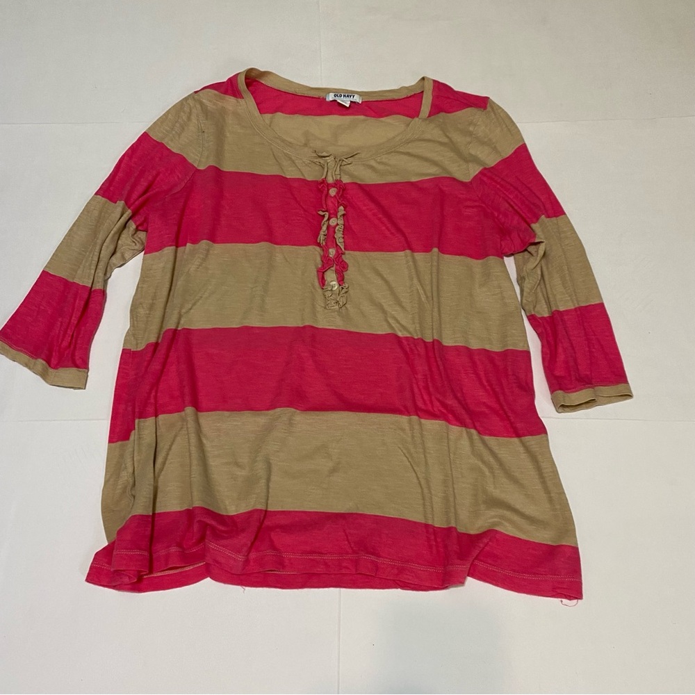 ⭐️Striped Pink and Tan Women's Top
